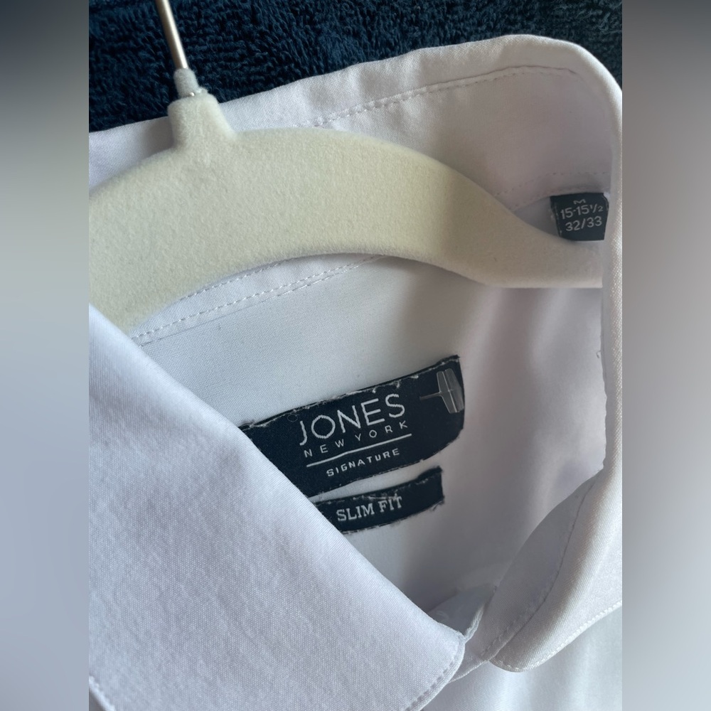 Jones New York Men's White Button-Up Dress Shirt - Picture 2 of 7